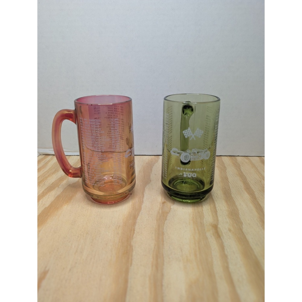Vintage 1972 Souvenir‎ Indianapolis 500 Winner's List 1941-1972 Green Pink Mug